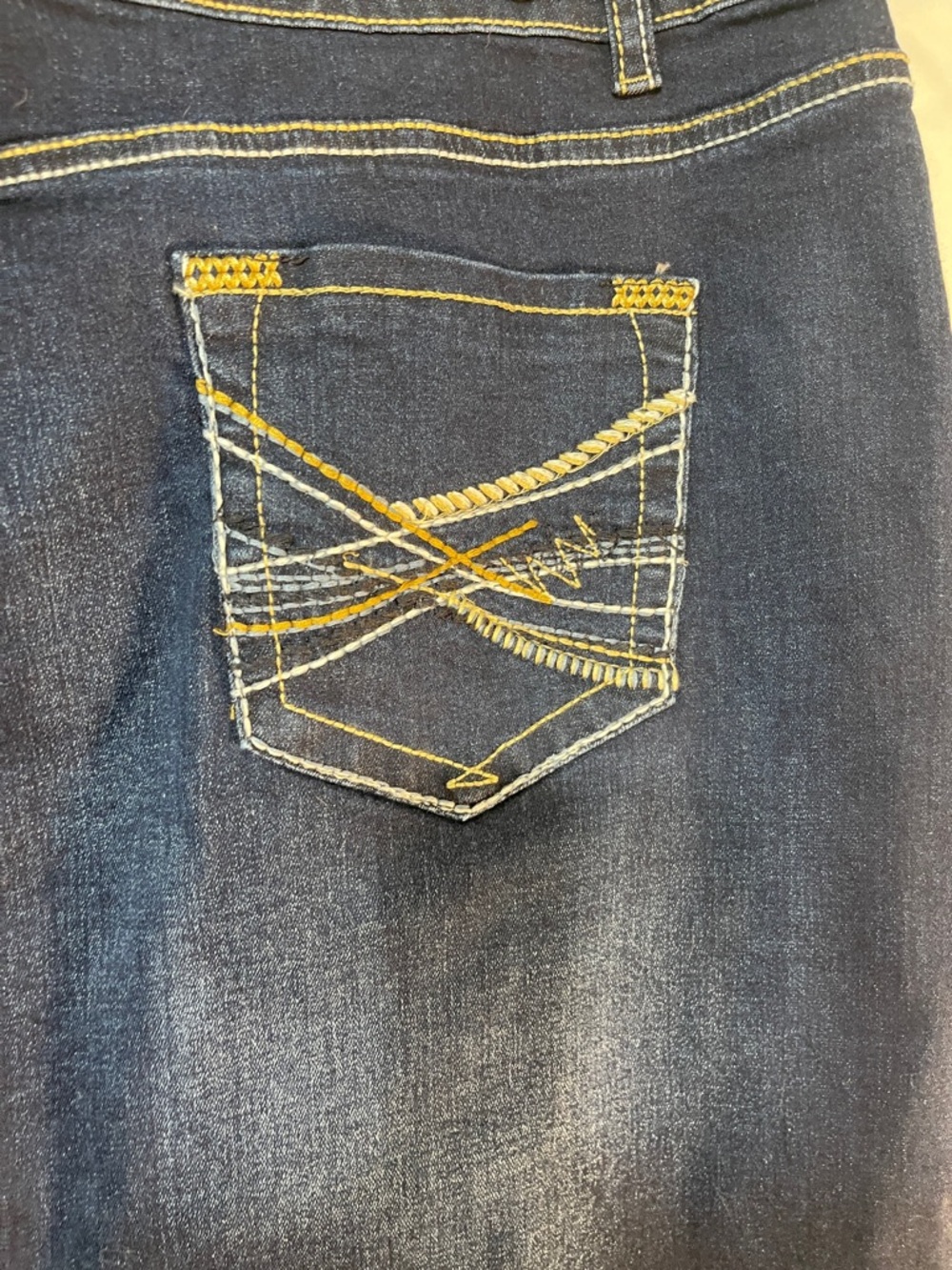 Dark Blue Denim Pencil Skirt - Picture 10 of 12